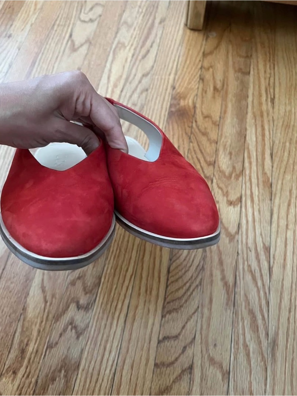 COS Red Suede Pointed Slingback Flats - Picture 2 of 4